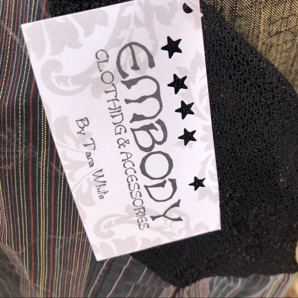 Upcycled Lace Embrace Black Button Up Shirt EMBODY - Picture 5 of 8